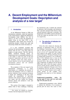 Decent employment and the millennium development goals: description and analysis of a new target