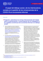 El papel del diálogo social y de los interlocutores sociales en la gestión de las consecuencias de la COVID-19 en la economía informal