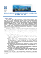 Tendances mondiales de l'emploi des femmes: résumé, mars 2007