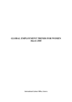 Global employment trends for women: March 2008
