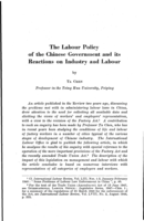 The labour policy of the Chinese government and its reactions on industry and labour