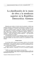 La planificación de la mano de obra y la enseñanza superior en la República Democrática Alemana