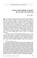 L'usine automatisée a besoin de la main de l'homme