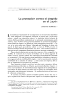 La protección contra el despido en el Japón
