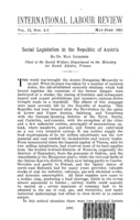 Social legislation in the Republic of Austria