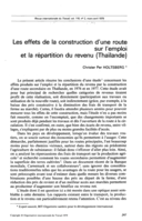 Les effets de la construction d'une route sur l'emploi et la répartition du revenu (Thaïlande)