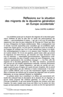 Réflexions sur la situation des migrants de la deuxième génération en Europe occidentale