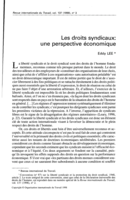 Les droits syndicaux: une perspective économique