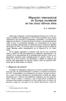 Migración internacional en Europa occidental en los cinco últimos años