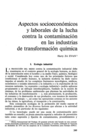 Aspectos socioeconómicos y laborales de la lucha contra la contaminación en las industrias de transformacion química