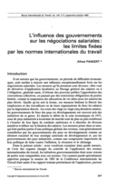 L'influence des gouvernements sur les négociations salariales: les limites fixées par les normes internationales du travail