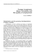 Foreign investment, labour immobility and the quality of employment