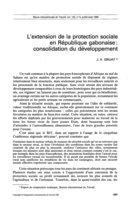 L'extension de la protection sociale en République gabonaise: consolidation du développement