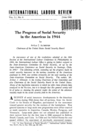 The progress of social security in the americas in 1944