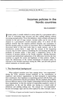 Incomes policies in the nordic countries