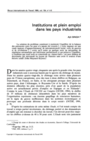 Institutions et plein emploi dans les pays industriels