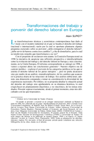 Transformaciones del trabajo y porvenir del derecho laboral en Europa
