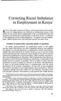 Correcting racial imbalance in employment in Kenya