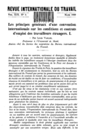 Les principes généraux d'une convention internationale sur les conditions et contrats d'emploi des travailleurs étrangers: I
