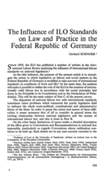 The influence of ILO standards on law and practice in the Federal Republic of Germany