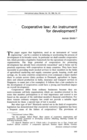 Cooperative law: an instrument for development?