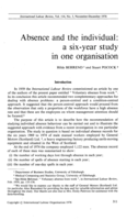 Absence and the individual: a six-year study in one organisation