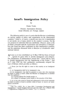 Israel's immigration policy