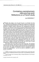 Combating unemployment, restructuring work: reflections on a French study