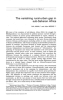 The vanishing rural-urban gap in sub-Saharan Africa