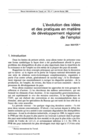 L'évolution des idées et des pratiques en matière de développement régional de l'emploi