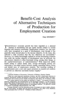 Benefit-cost analysis of alternative techniques of production for employment creation