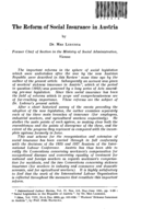 The reform of social insurance in Austria