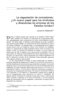 La negociación de concesiones: ¿un nuevo papel para los sindicatos y direcciones de empresa de los Estados Unidos?