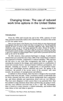 Changing times: the use of reduced work time options in the United States