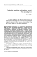 Exclusión social y solidaridad social: tres paradigmas