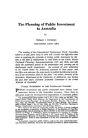 The planning of public investment in Australia