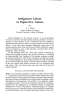 Indigenous labour in Papua-New Guinea