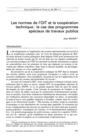 Les normes de l'OIT et la coopération technique: le cas des programmes spéciaux de travaux publics