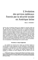 L'évolution des services médicaux fournis par la sécurité sociale en Amérique latine