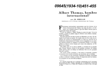 Albert Thomas, hombre internacional