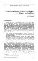 Communicating information to workers in Belgian undertakings