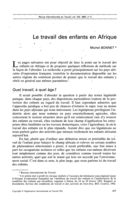 Le travail des enfants en Afrique