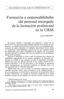 Formación y responsabilidades del personal encargado de la formación profesional en la URSS