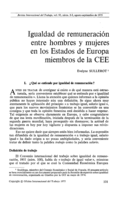 Igualdad de remuneración entre hombres y mujeres en los Estados de Europa miembros de la CEE