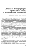 Croissance démographique, répartition du revenu et développement économique