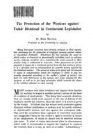 The protection of the workers against unfair dismissal in continental legislation