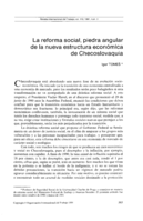 La reforma social, piedra angular de la nueva estructura económica de Checoslovaquia