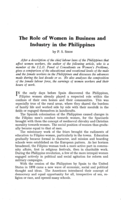The role of women in business and industry in the Philippines