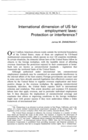 International dimension of U.S. fair employment laws: protection or interference?