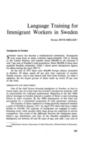 Language training for immigrant workers in Sweden